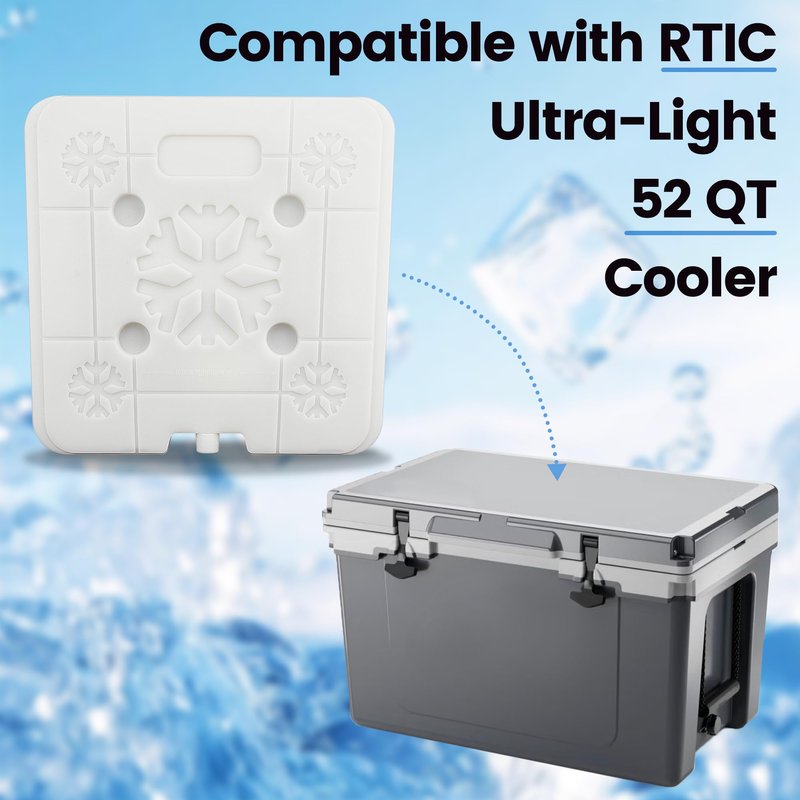 Omoojee 52 QT Ice Pack Cooler Divider, Compatible with RTIC 52QT Ultra Light Cooler, Freezable Cooler Divider, Cooler Accessories