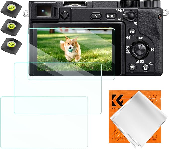 K&F CONCEPT 3pcs Screen Protector & Hot Shoe Cover Compatible