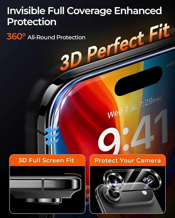 MRGLAS TOP 9H+ Glass 2+2 Packs for iPhone Air Screen Protector