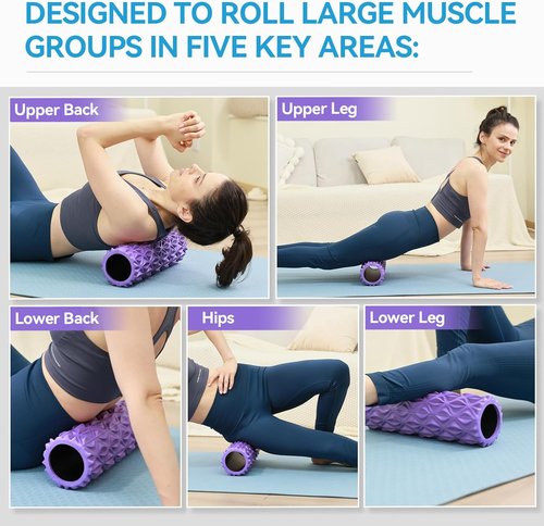 Foam Roller - 15-Inch Deep Tissue Massager for Myofascial Release & Muscle Recovery | Purple