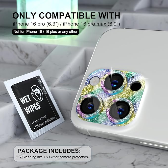 Choiche Compatible for iPhone 16 Pro/iPhone 16 Pro Max Camera Lens Protector