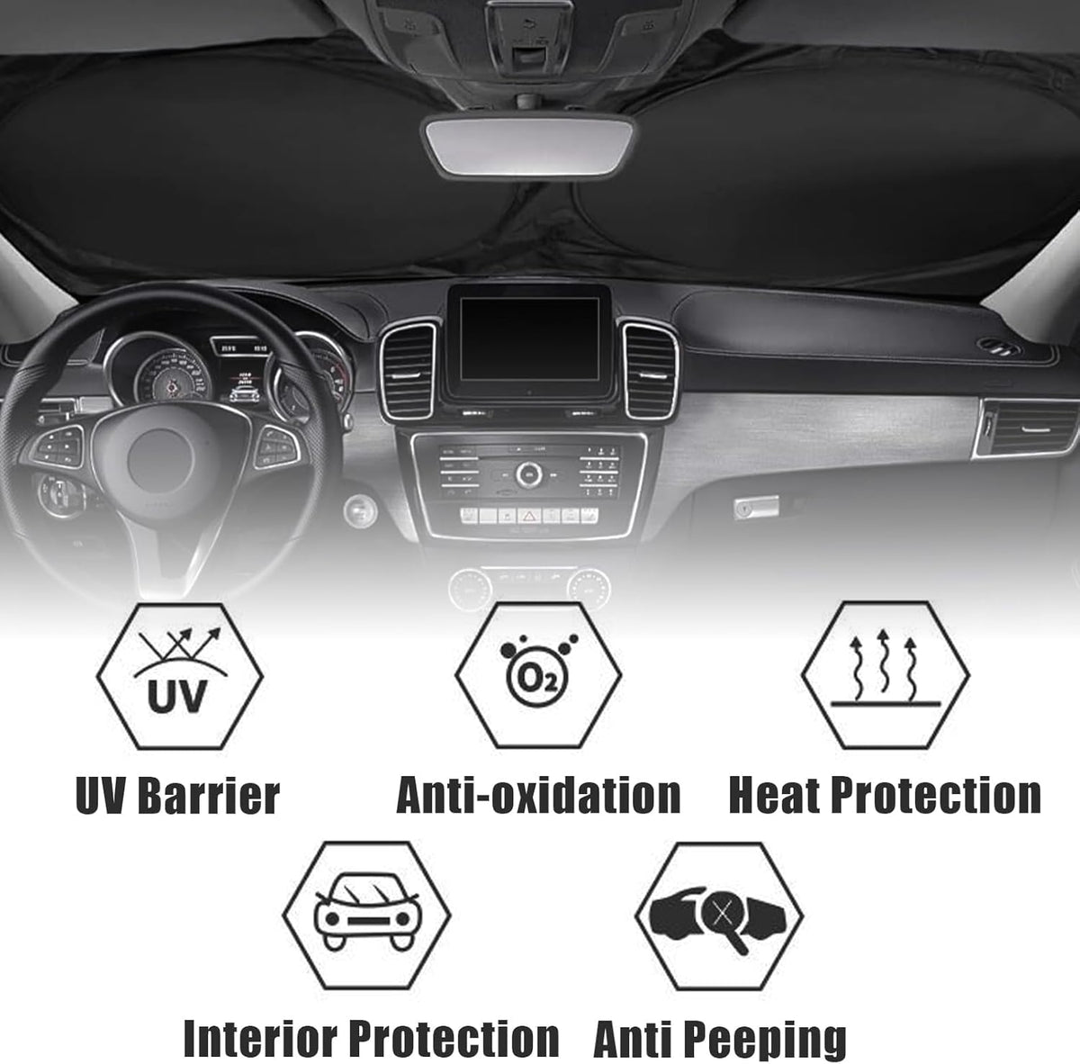 Red Eyes Car Windshield Sun Shade Foldable Sunshade Front Window Cover Sun Visor Protector Accessories (59x27.5 inches)
