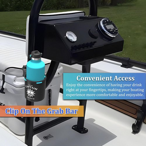 Marine Boat Rail Cup Holder - No Drill Installation for Bimini Top | Perfect Gift for Boat Lovers