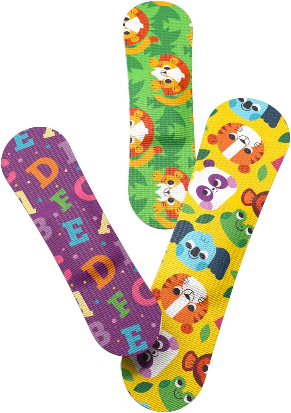 Welly Bandages - Adhesive Flexible Fabric Bravery Badges | Colorful Zoo Animal Designs | 48 Count