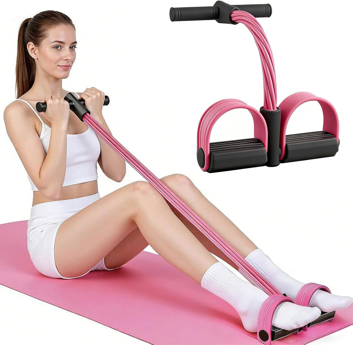 Skiennix Pedal Resistance Bands - Multifunctional 6 Tube Rubber Bands for Waist, Arms, Abdomen & Legs