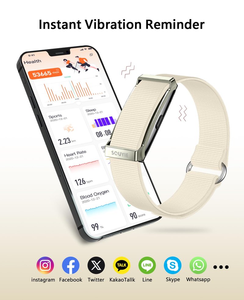 Smart Bracelet for Women Men, Health Activity Fitness Trackers, All-Day Continuous Heart Rate/Blood Pressure/HRV/Stress Monitor, 24H Sleep Tracker, 170+ Sports Modes Smart Band with Free APP 2 Bands
