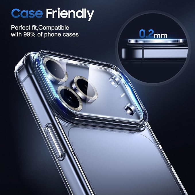 UniqueMe Compatible for 3 Pack iPhone 17 Pro Camera Lens Protector