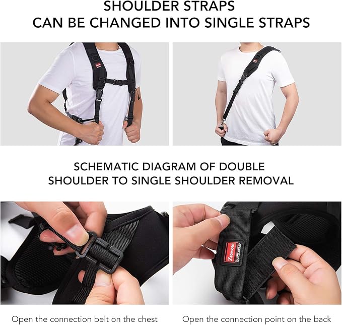 Camera Strap Double Shoulder Camera Strap Harness Quick Release Adjustable Dual
