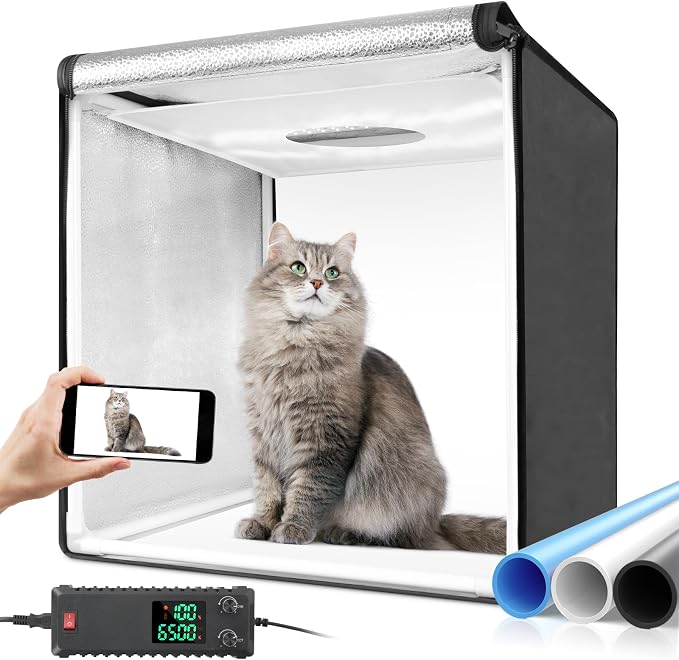 Bi-Color LED Photo Light Box 40x40 inch, Dimmable LEDs Product Photography
