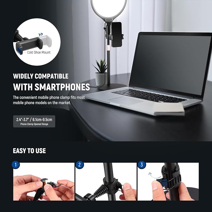 NEEWER Basics 2 Pack 10.5" Desktop LED Ring Light
