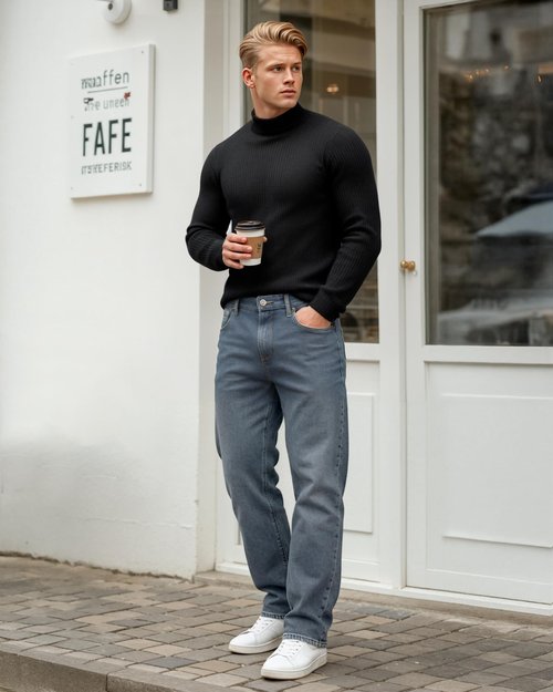 MANGOPOP Men's Mock Turtleneck Shirts Long Sleeve Shirts Pullover Ribbed Sweater Fall Fashion 2025