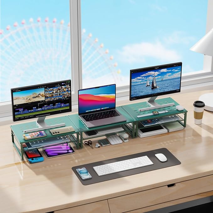 gianotter 2-Tier Metal Monitor Stand Riser, Desk Organizer