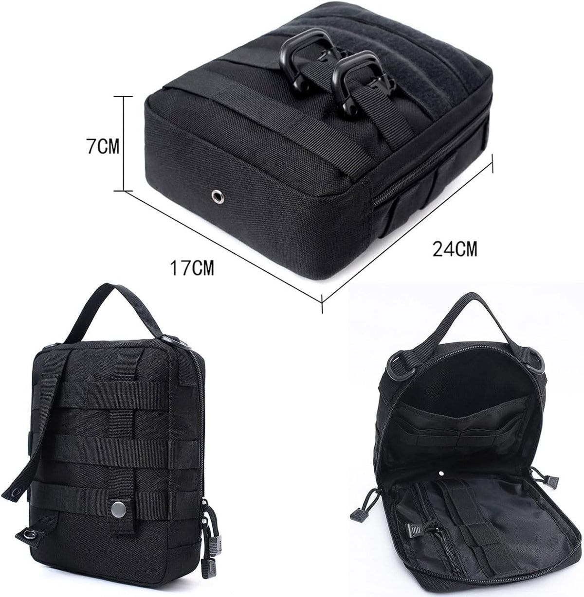 Car Truck Seat Back Organizer Tactical Molle, Upgrade Tactical Vehicle Panel Organizer with 5 Detachable Molle Pouch, Universal Fits for Most of Vehicle (Black)