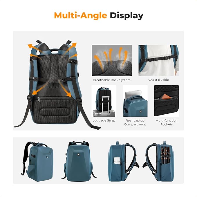 K&F CONCEPT Camera Backpack, Hardshell Photography DSLR Camera Bag