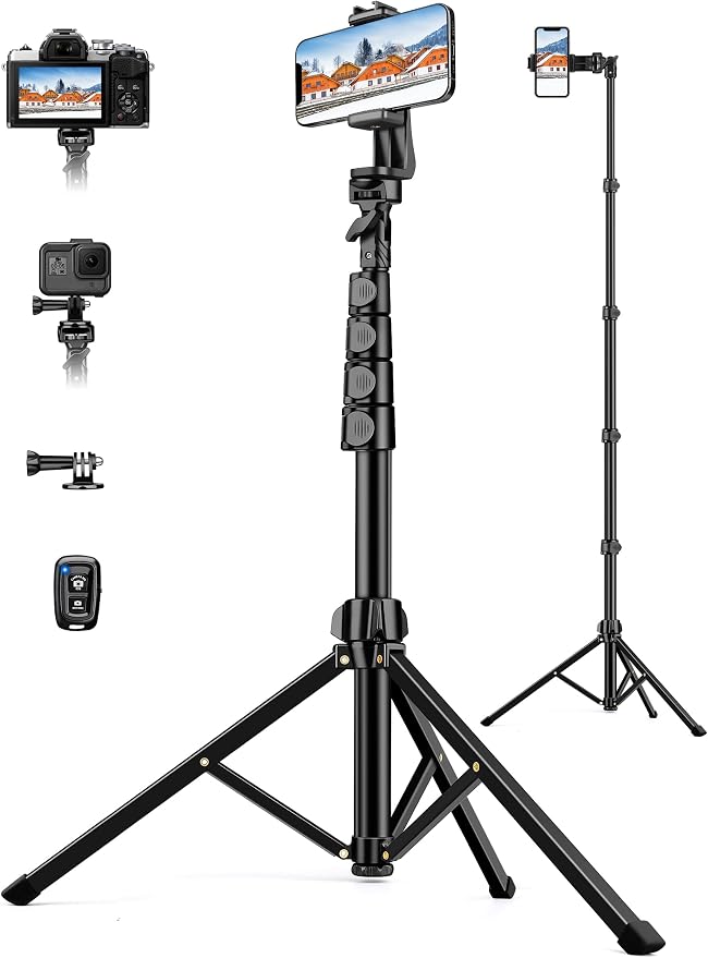 Phone Tripod, Camera Stand for iPhone, Compatible