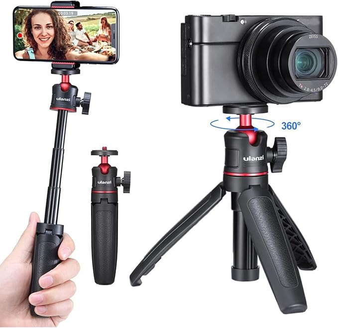 ULANZI MT-08 Extension Pole Tripod, Mini Selfie Stick Stand Handle Grip