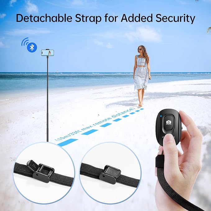 ATUMTEK Camera Remote Shutter for iPhone and Android Smartphones, Wireless