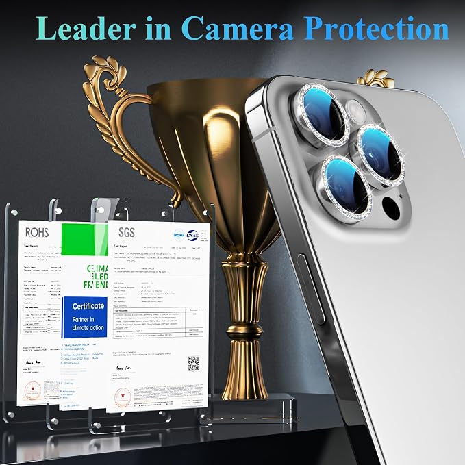 YWXTW Designed for iPhone 16 Pro/iPhone 16 Pro Max Camera Lens Protector Bling