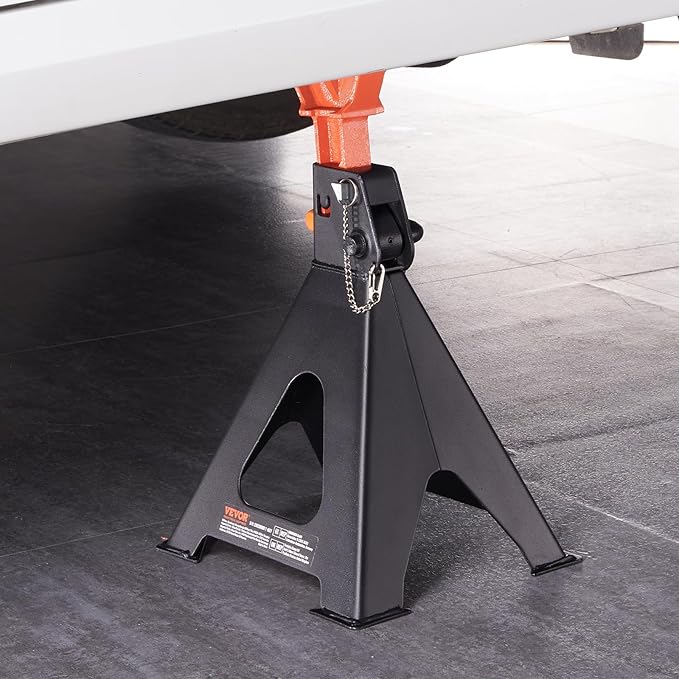 VEVOR Jack Stands, 6 Ton (13,000 lbs) Capacity Car Jack Stands Double Locking, 14.2-23 inch Adjustable Height, for Lifting SUV, Pickup Truck, Car and UTV/ATV, Red, 1 Pair