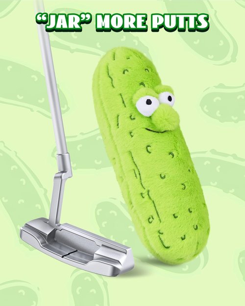 Big Teeth Big Dill Pickle Putter Cover, Plush Funny Putter Head Covers, for Blade, Half Mallet and Hybrid Club, Jar More Putts Funny Putter Cover, Drawstring Closure, You're A Big Dill to Me