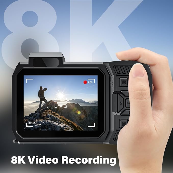 8K Underwater Camera, WiFi 33FT 70MP Waterproof Camera