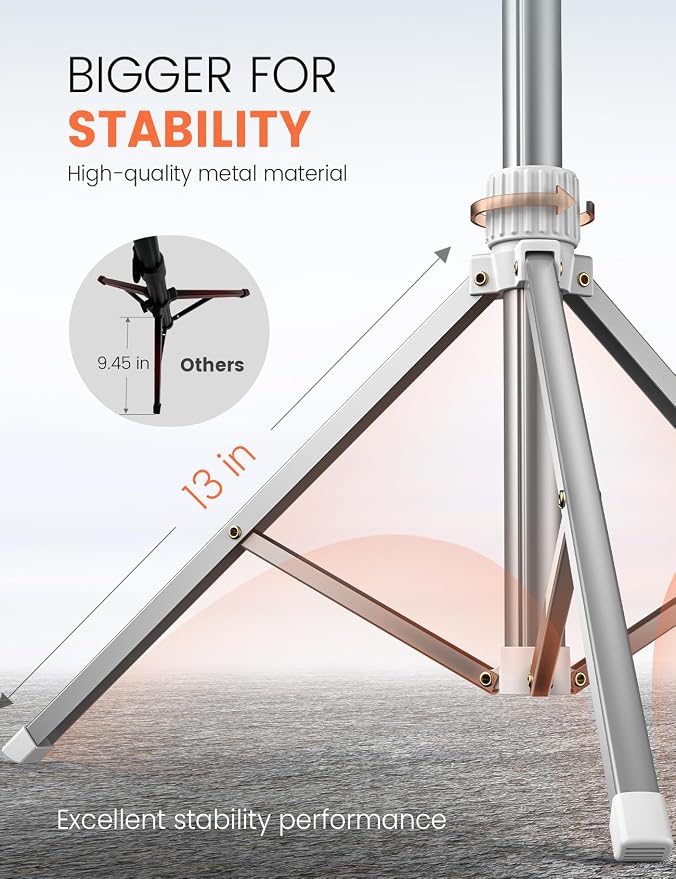 71'' Phone Tripod Stand, Extendable Reinforced Aluminum Phone Stand