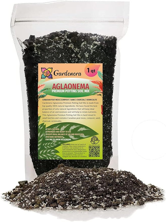 Gardenera Premium Aglaonema Plant Potting Mix - Crafted for Healthy Growth and Radiant Foliage - 1 Quart, MAIN-AGLAONEMA-1QT