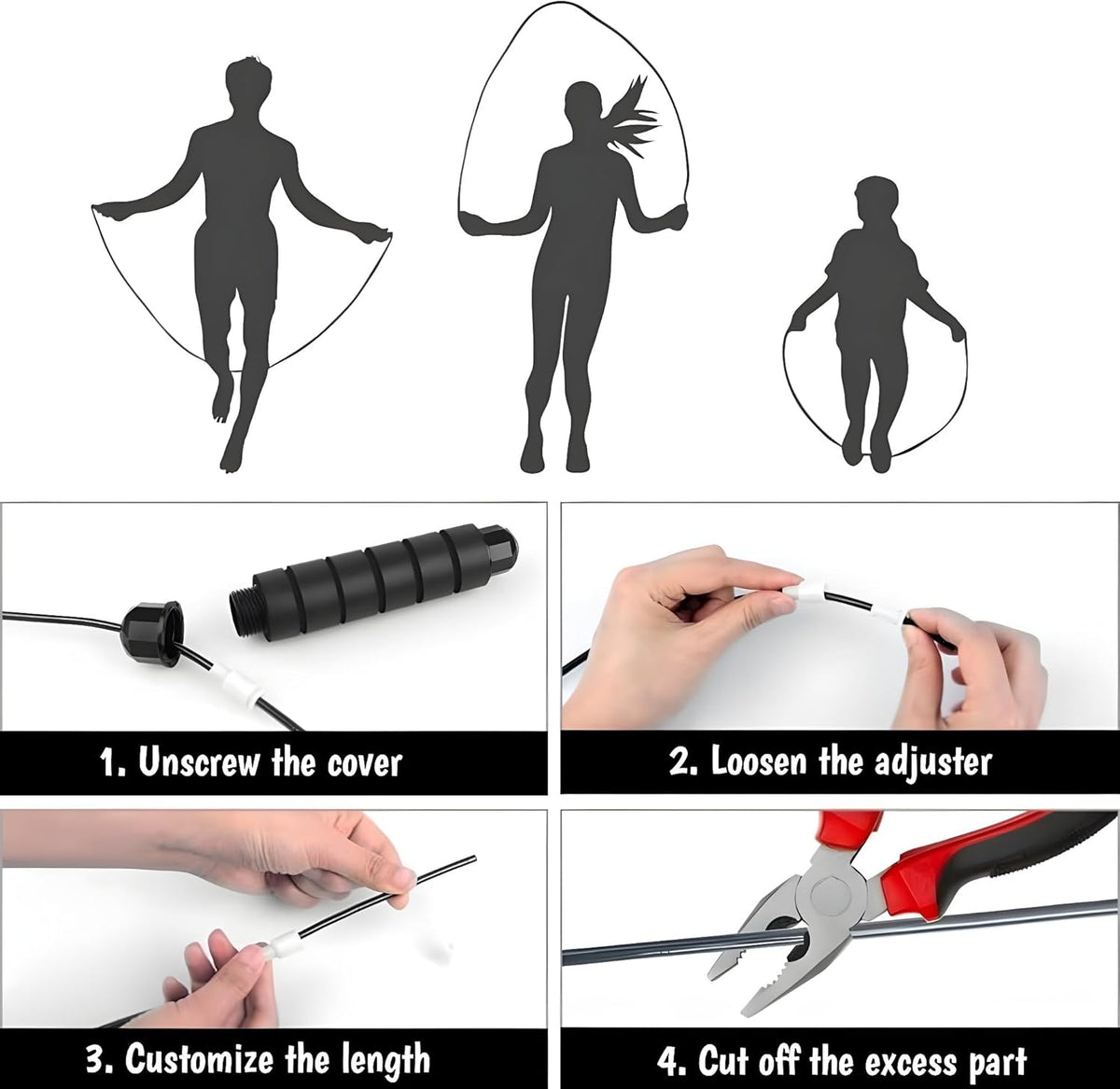 Skiennix Adjustable Jump Rope - Tangle-Free Speed Rope with Ball Bearings for Home Fitness | All Ages