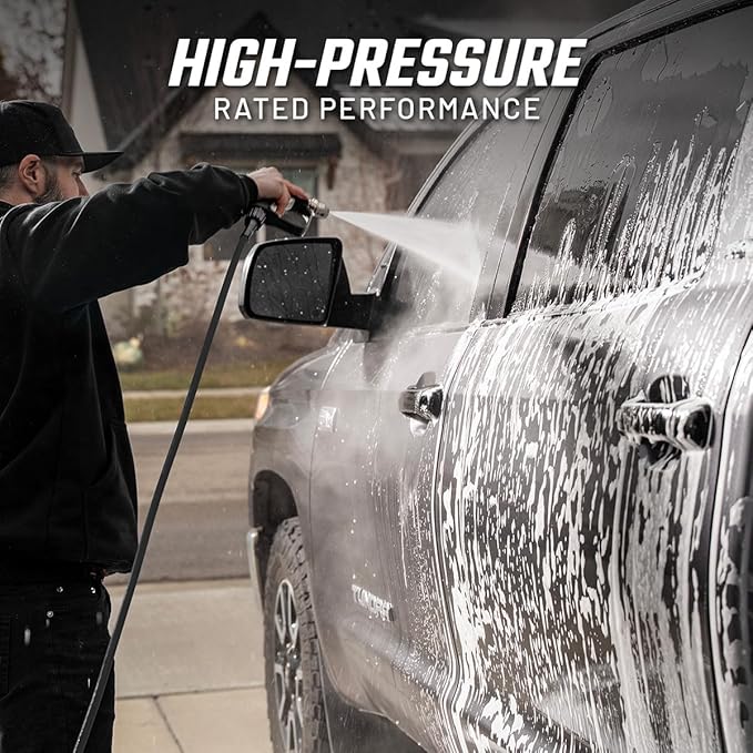 Slick Products Pressure Washer Flex Hose – 40 Ft Ultra-Flexible No-Kink High Pressure Hose, Lightweight Tangle-Free Design with Leak-Resistant Fittings for Car Wash & Outdoor Cleaning