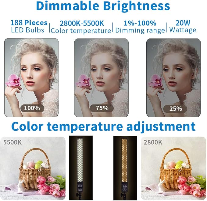 LED Video Light Battery Powered Photography Light Portable Handheld Wand