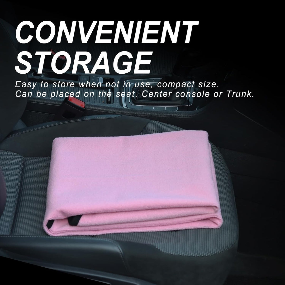 Sweat Towel Car Seat Cover Protector Front Seats for Gym Workout, Running, Swimming, Beach and Hiking, Waterproof Universal Seat Cover for Car, Trucks, Van & SUV (1, Pure Pink, Front)