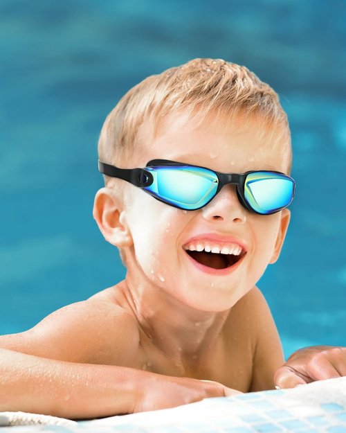 Aegend Kids Swim Goggles - 2 Pack + Polarized Lens for Clear Vision | Comfortable Fit