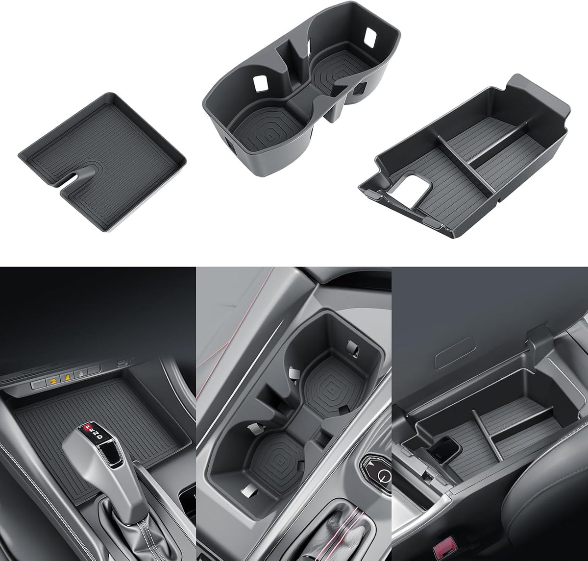 SKTU 3Pack for 2024-2027 Dodge Charger Center Console Organizer Cup Holder