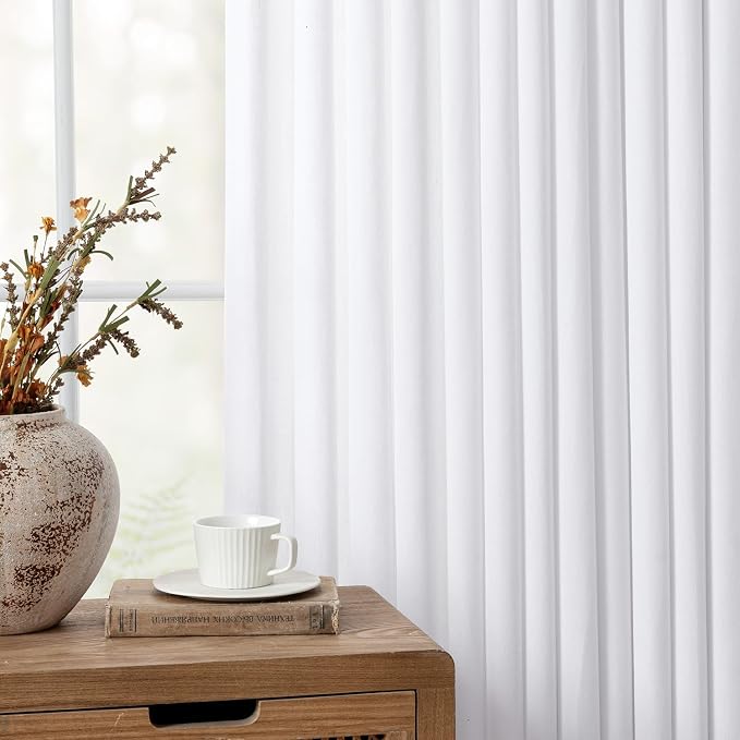 Memory Trained Pinch Pleated Curtains 84 Inches Long, Viral Linen Pinch Pleat