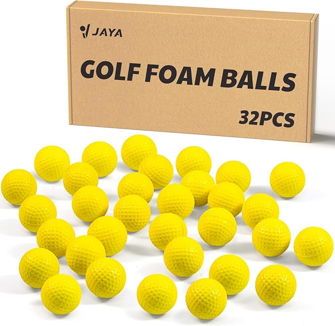 JAYA 24 Pack Foam Golf Practice Balls, Realistic Feel and Limited Flight, Soft for Indoor or Outdoor Training