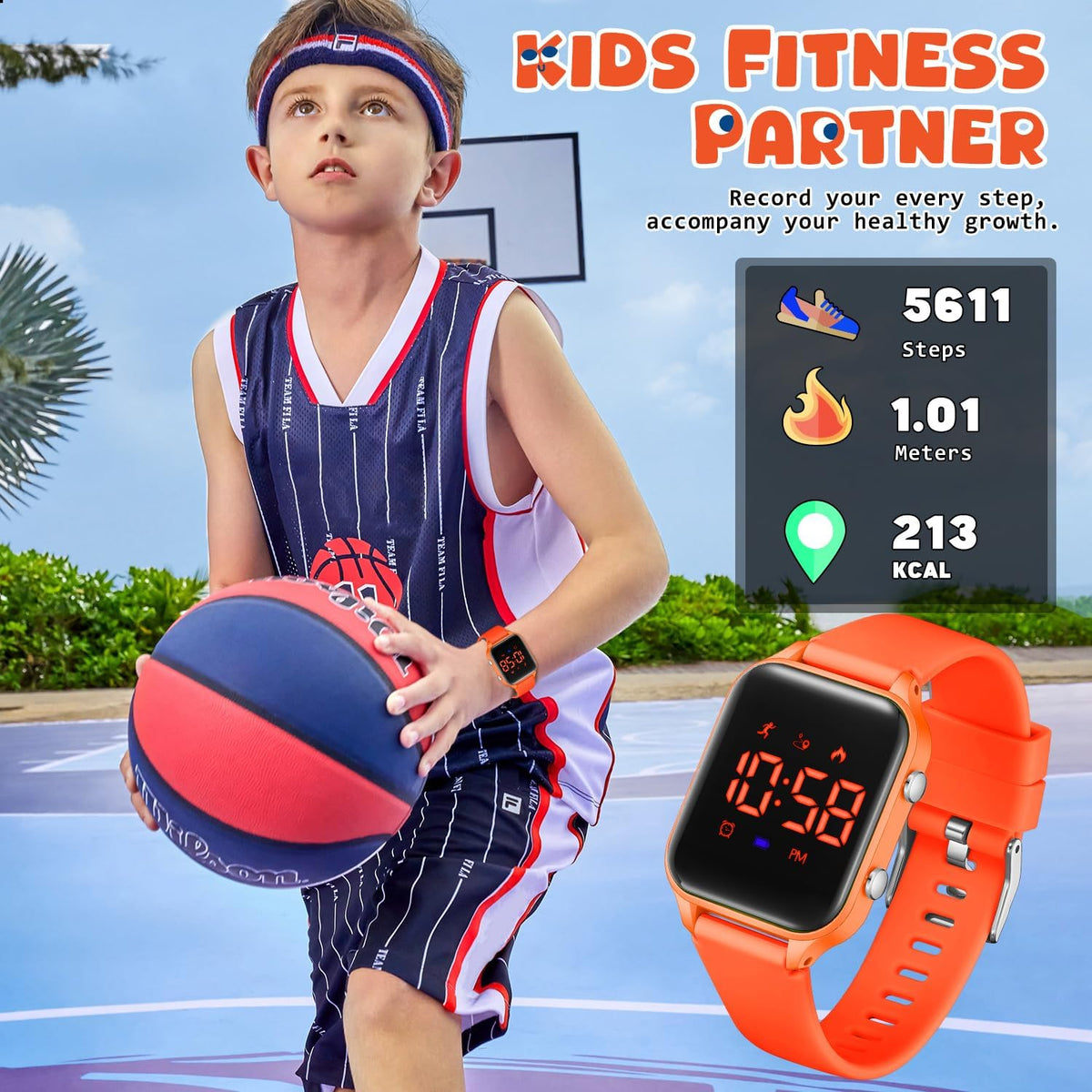 Skiennix Kids Digital Watch - Waterproof Sports Watch with Fitness Tracker & Pedometer | Ages 5-14