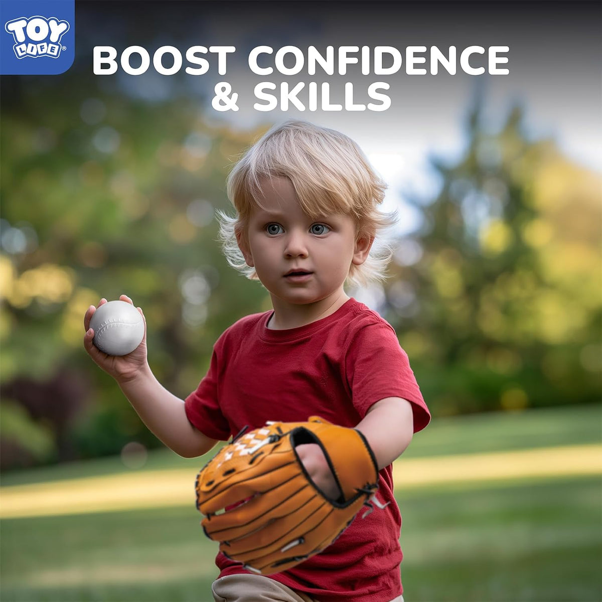 TOY Life T-Ball Set for Kids 3-8 | Toddler Baseball Tee, Bat, Glove & 6 Balls - Perfect Outdoor Gift