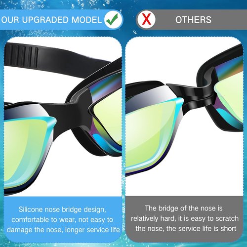 Flutesan Swim Goggles - 6 Pack Anti-Fog Adult Swimming Glasses with Ear Plugs & Nose Clip | Leak-Proof Design