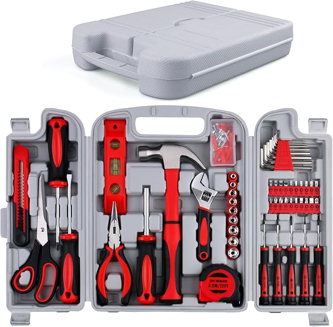 WINNER 156-Piece Delicate All-Purpose Home Tool Kit in Foldable Toolbox, Unisex | Complete and Essential Hand Tools Set for General House Repairs, Dorm, Apartments, Perfect Housewarming & Holiday Gift