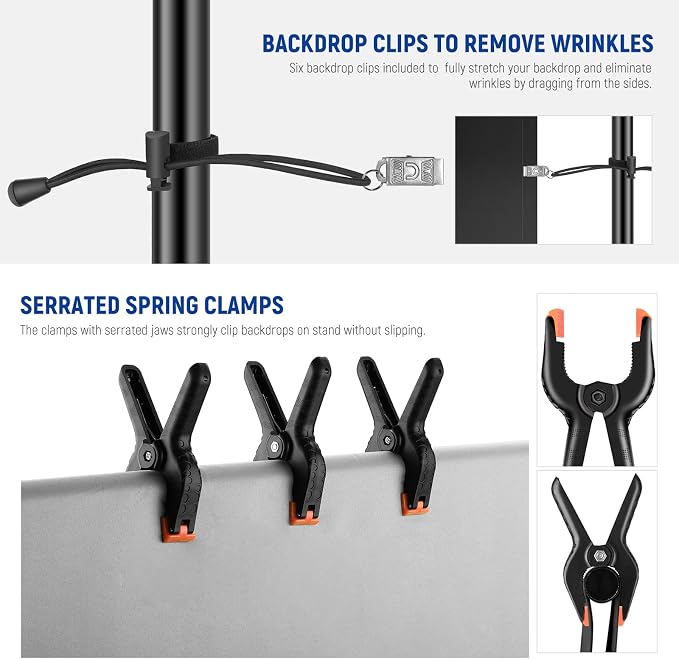 NEEWER 8.5x10ft Adjustable Backdrop Stand Kit, Photography Background Support