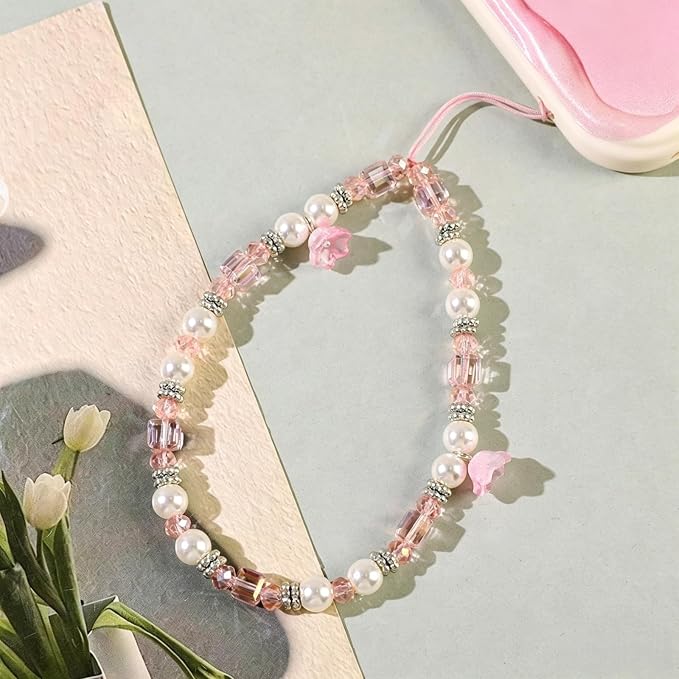 Phone Charm Strap Beaded Lanyard Camera Wrist Strap Phone Chain Wristlet Cute