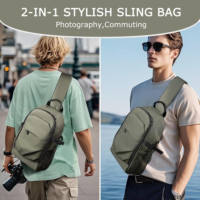 TAAOKA Camera Sling Bag, DSLR/SLR/Mirrorless Camera Backpack Case Shockproof