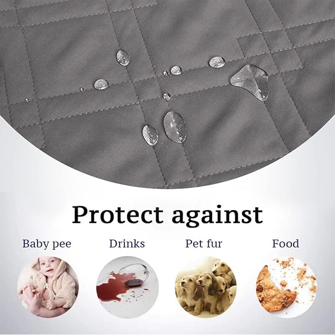 Waterproof Dog Bed Covers for Couch Protection, Water-Resistant Soft Dog Pet Blanket Anti-Slip Dog Blanket for Bed, for Furniture Bed Couch Sofa (Light Gray,52x82inch)