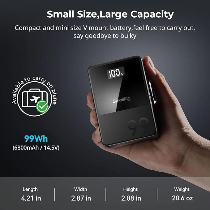 SMALLRIG V Mount Battery VB99, 99Wh / 6800mAh V Lock Battery