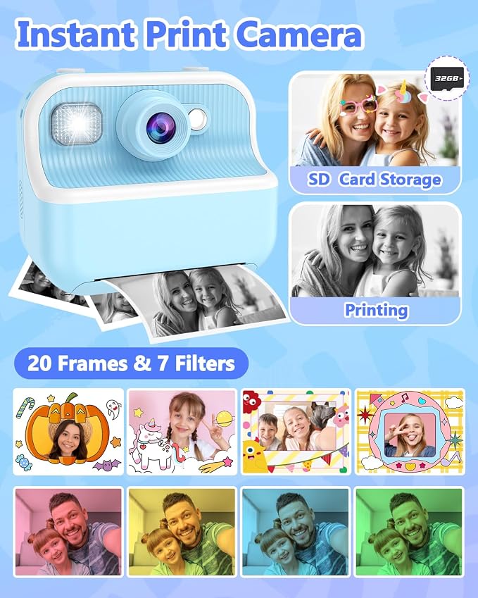 Kids Camera Instant Print, Christmas Birthday Gifts