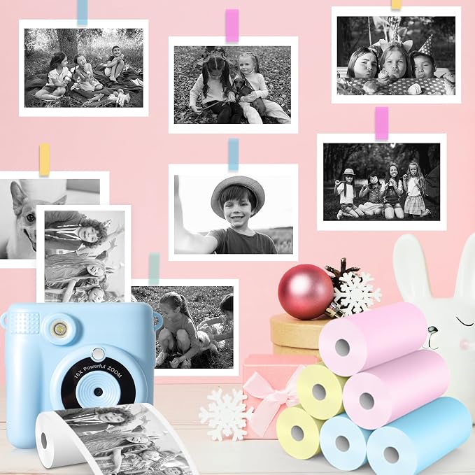 6 Rolls Kids Camera Instant Print Refill Paper Set, Phetium HD Printing Thermal