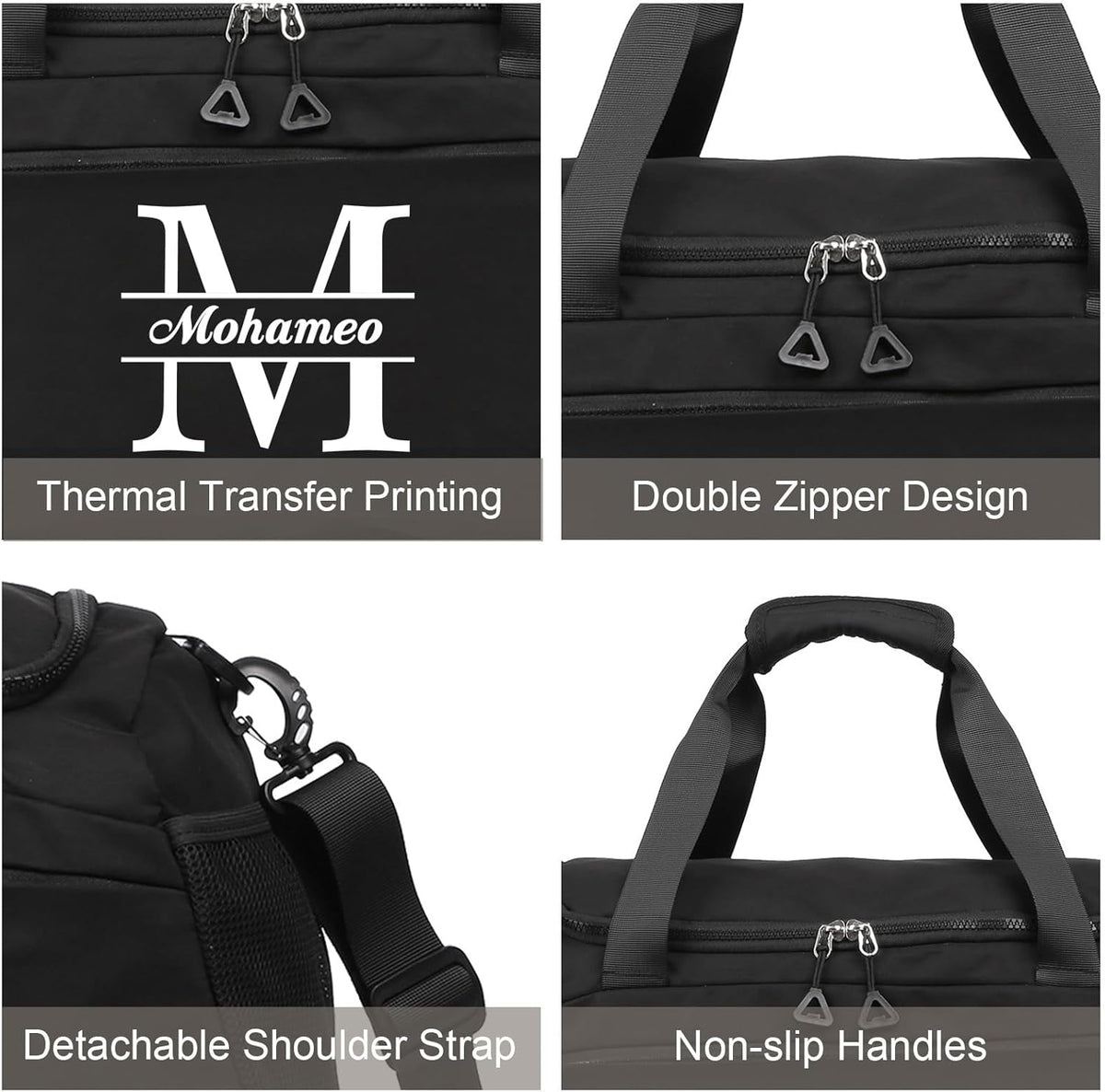 Skiennix Personalized Travel Duffel Bag - Custom Letter Oxford Cloth Gym Bag with Wet Pockets | Ideal for Men & Women