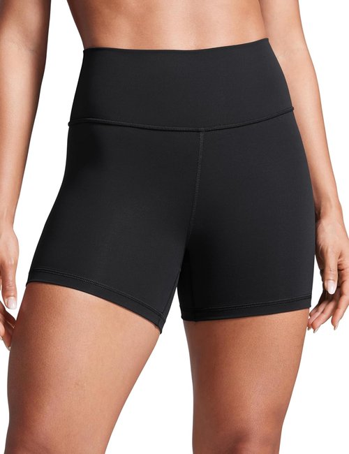 CRZ YOGA Biker Shorts - High Waisted 4'' Athletic Shorts for Gym, Yoga & Running | Tummy Control