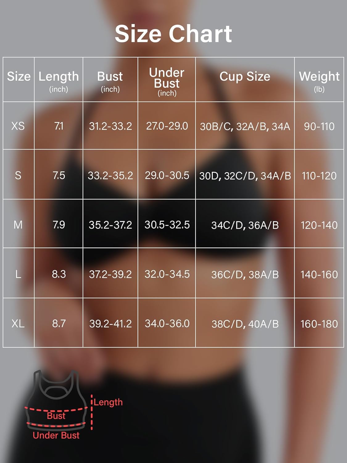 VOYJOY Sports Bra - Adjustable Padded Workout & Yoga Crop Top for Women | Comfortable Fit