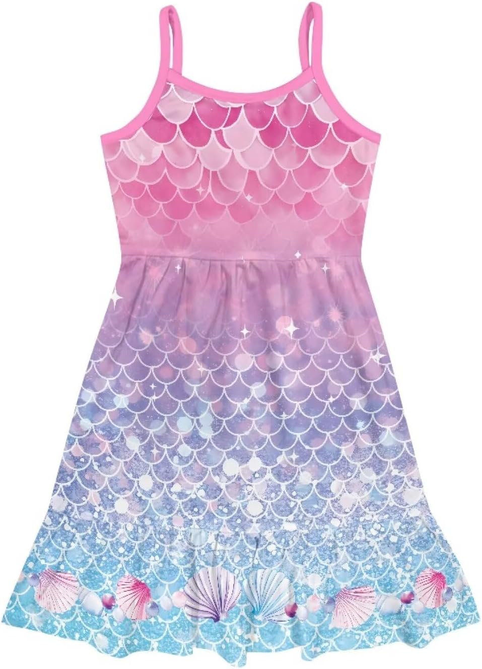 Youngerbaby Spaghetti Strap Midi Dress for Toddler Girls | Back to School Sundress (3-14T)